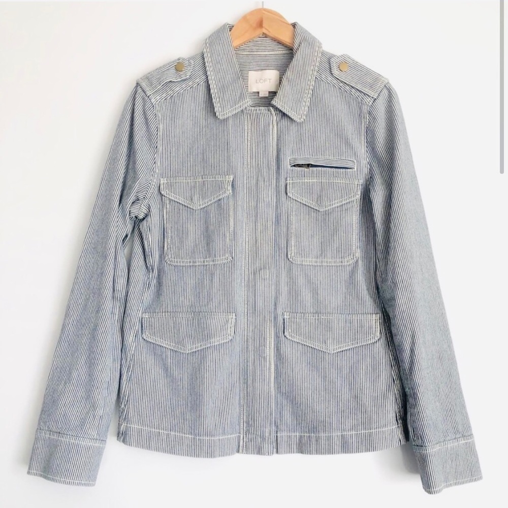 LOFT | Railroad Stripe Utility Jacket